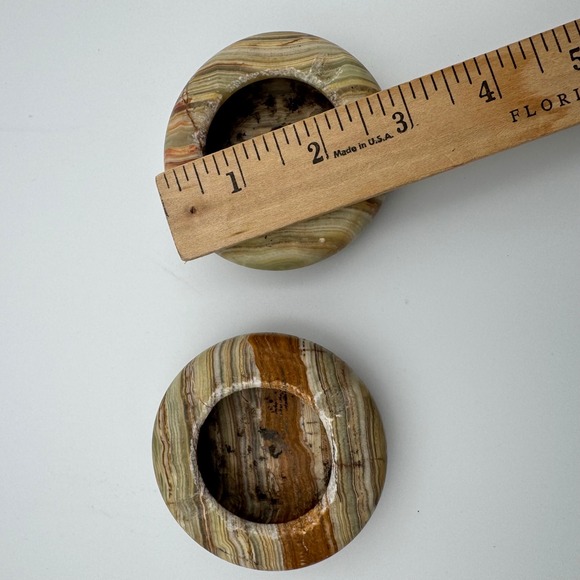 Onyx Stone Striped Pattern Ash‎ Tray Set Home Decor - Picture 2 of 5